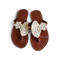 White Maasai Beaded Flat Sandals