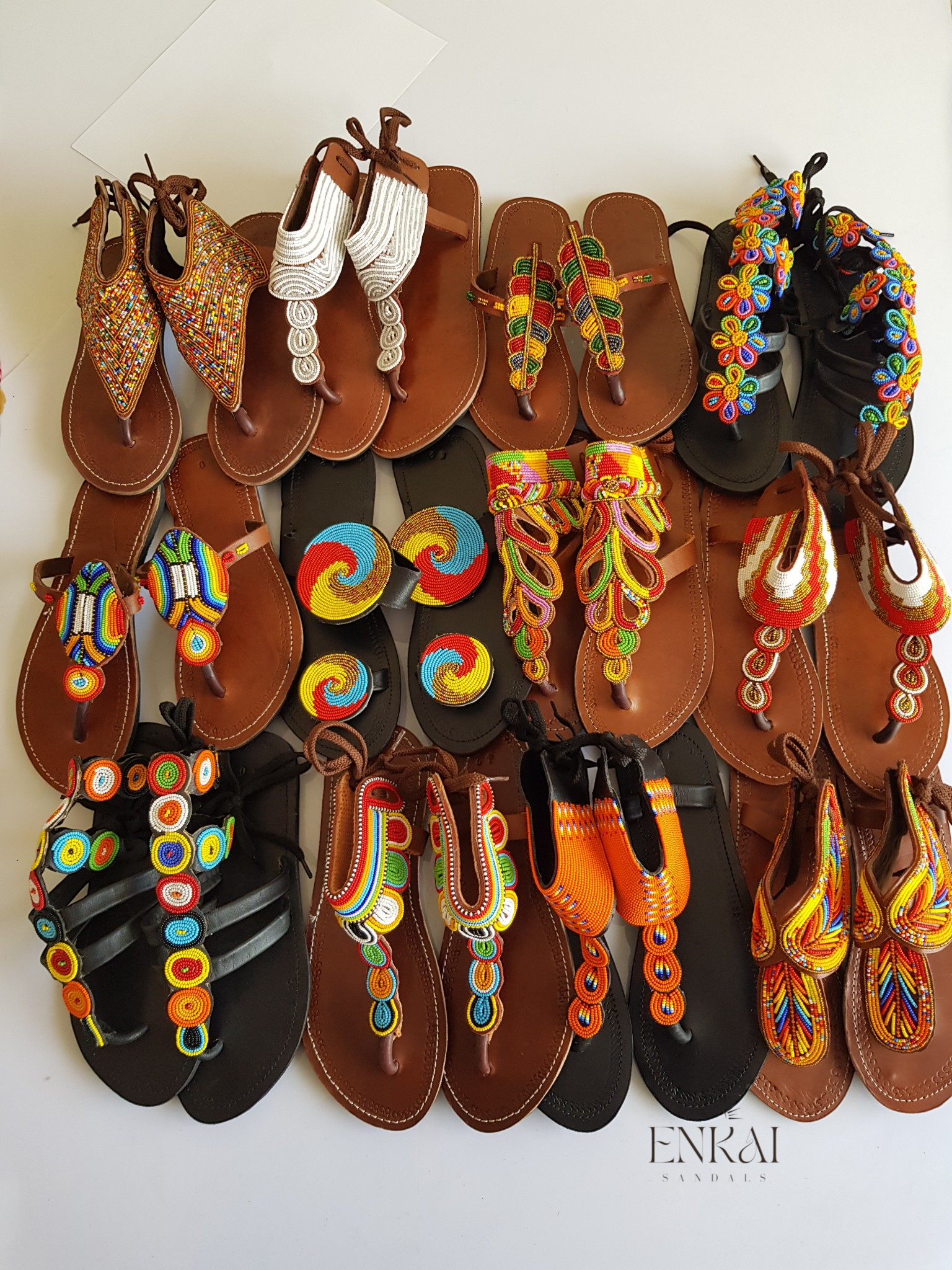 12 Pairs Maasai Beaded Sandals – Wholesale
