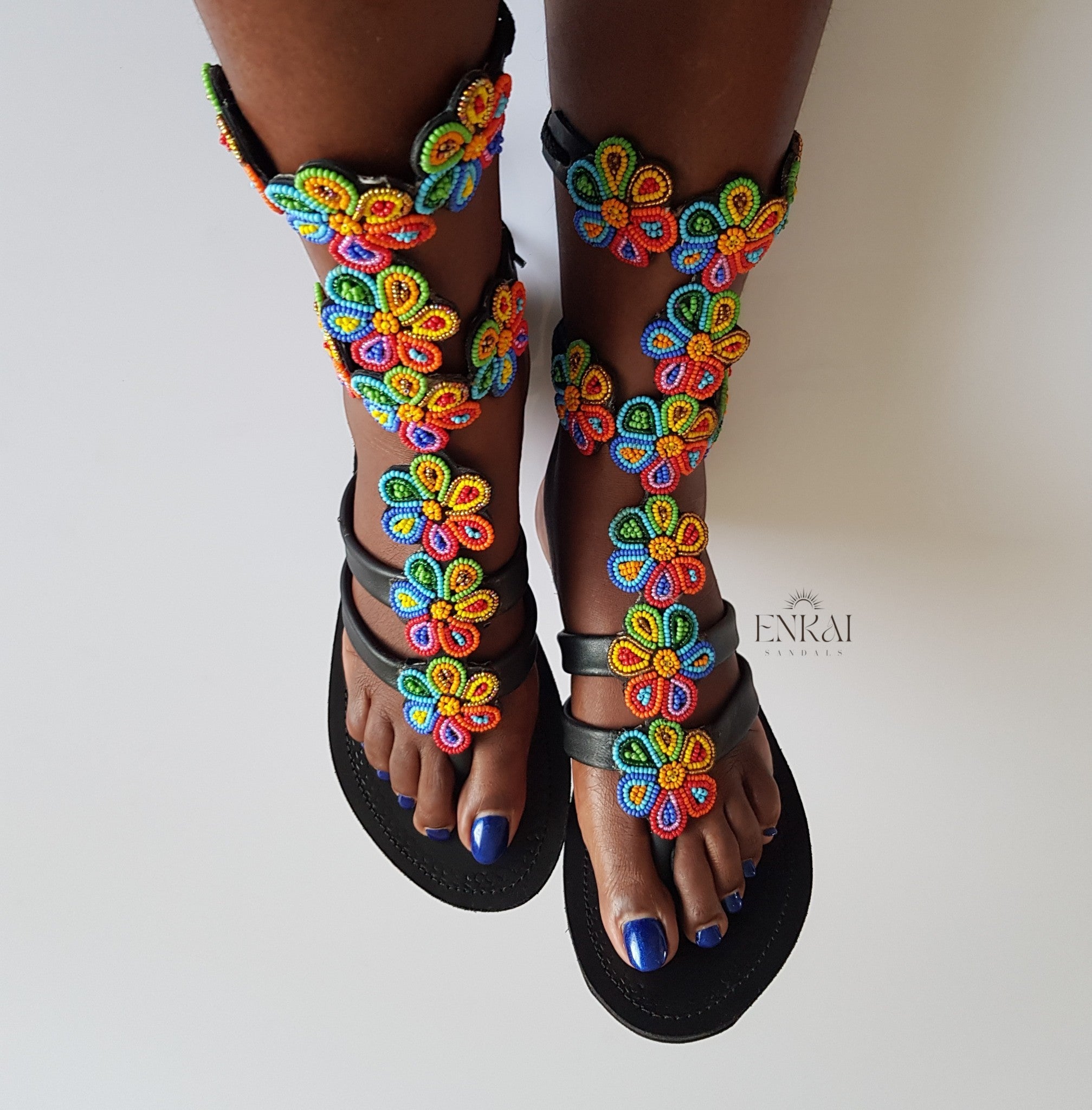 Maasai Beaded Gladiator Sandals