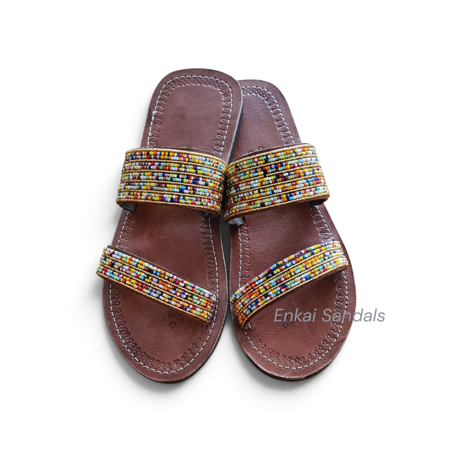 Multicolor Maasai Beaded Flat Sandals