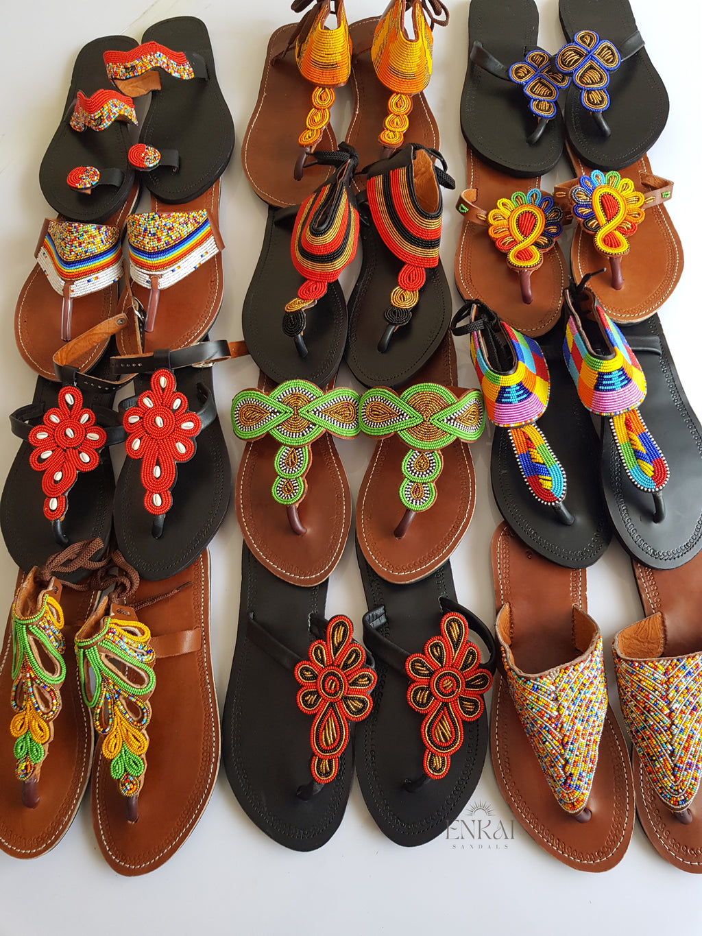 Assorted Maasai Beaded Sandals – Wholesale Set of 12