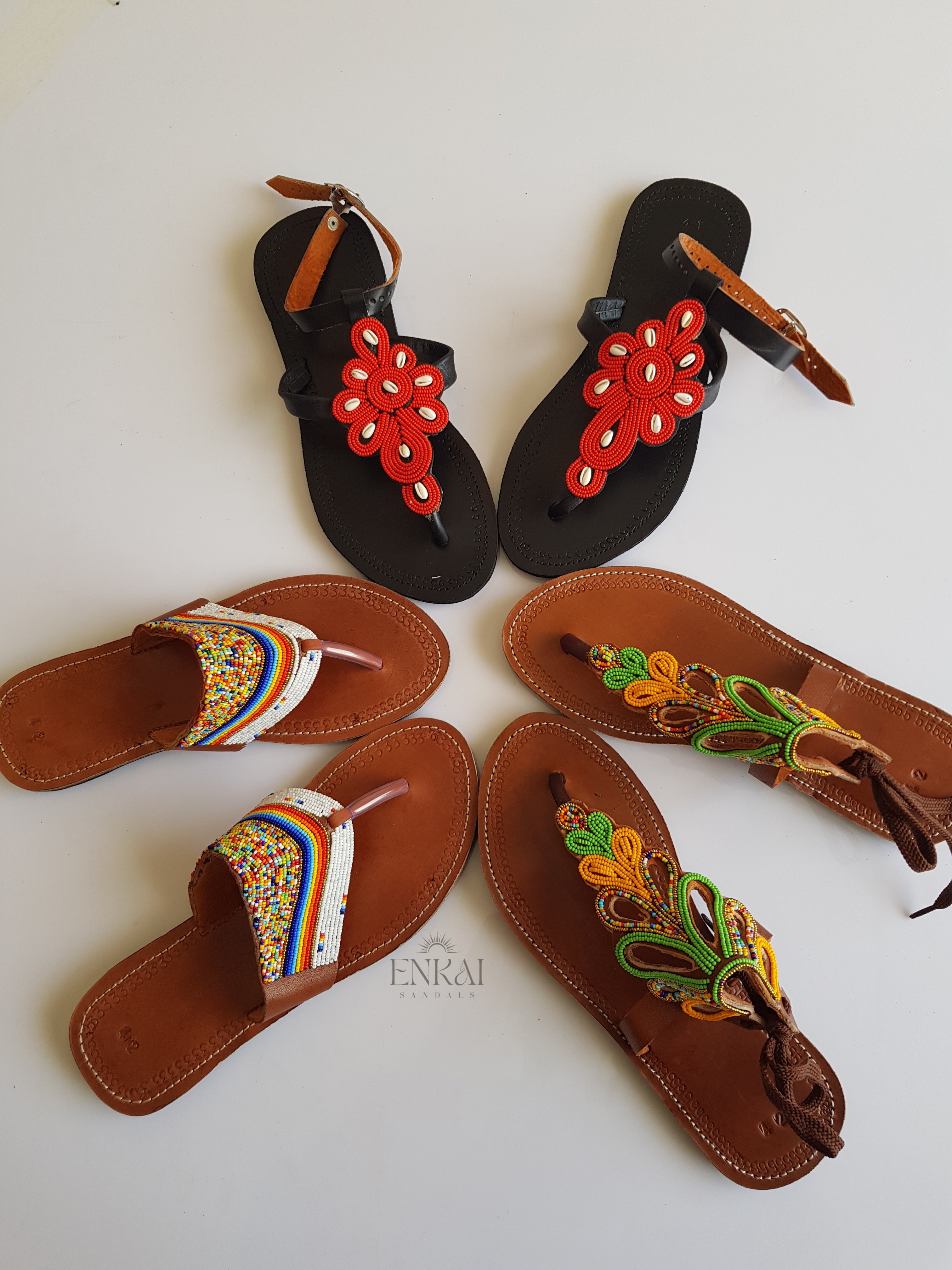 Assorted Maasai Beaded Sandals – Wholesale Set of 12