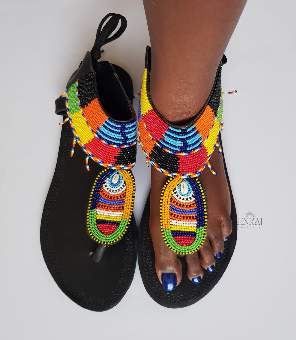 Assorted Maasai Beaded Sandals – Wholesale Set of 12