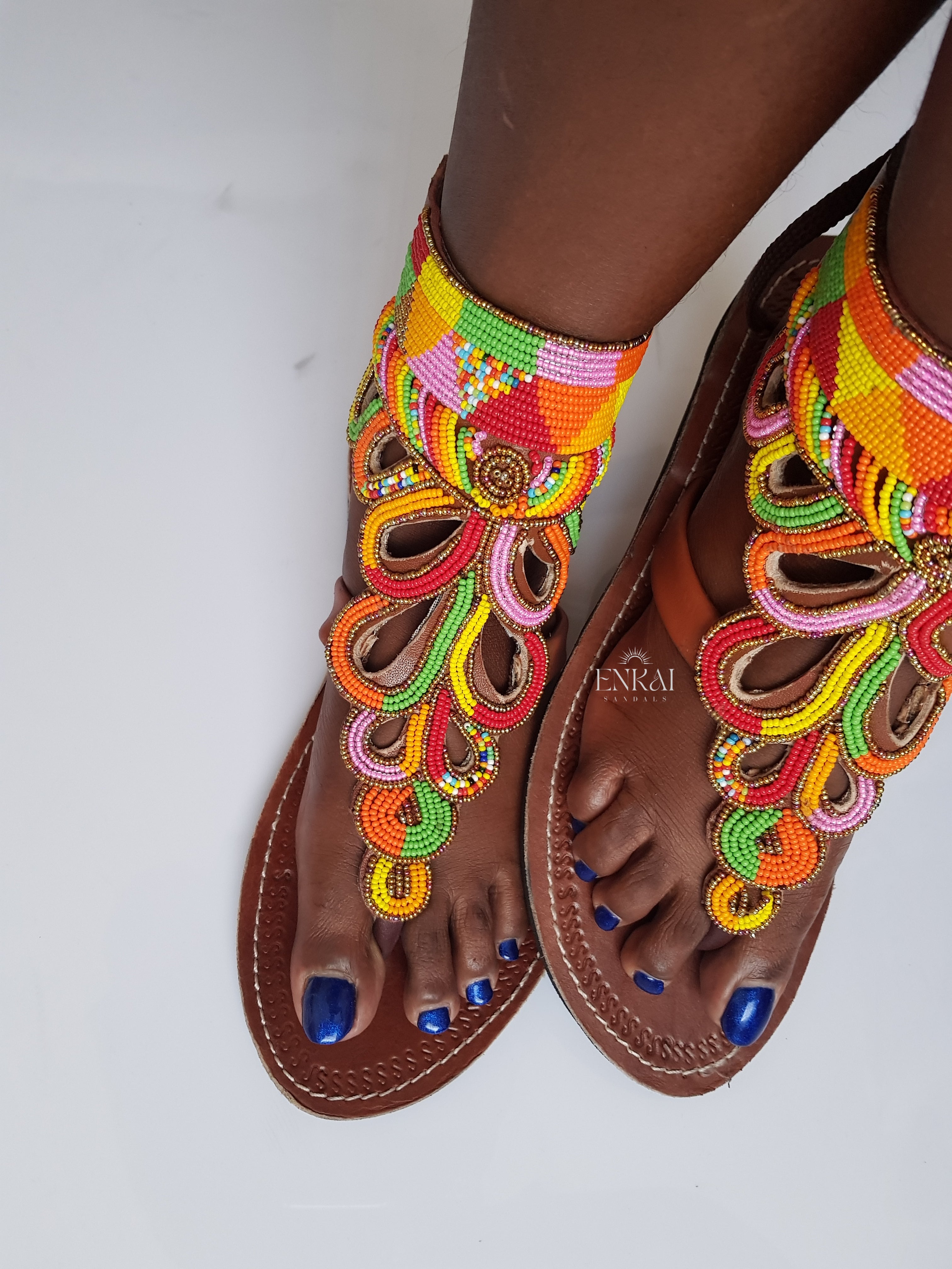 Maasai Gladiator Sandals - Leather Shoes for Women