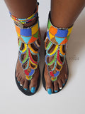Multicolor Maasai Beaded Gladiator Sandals