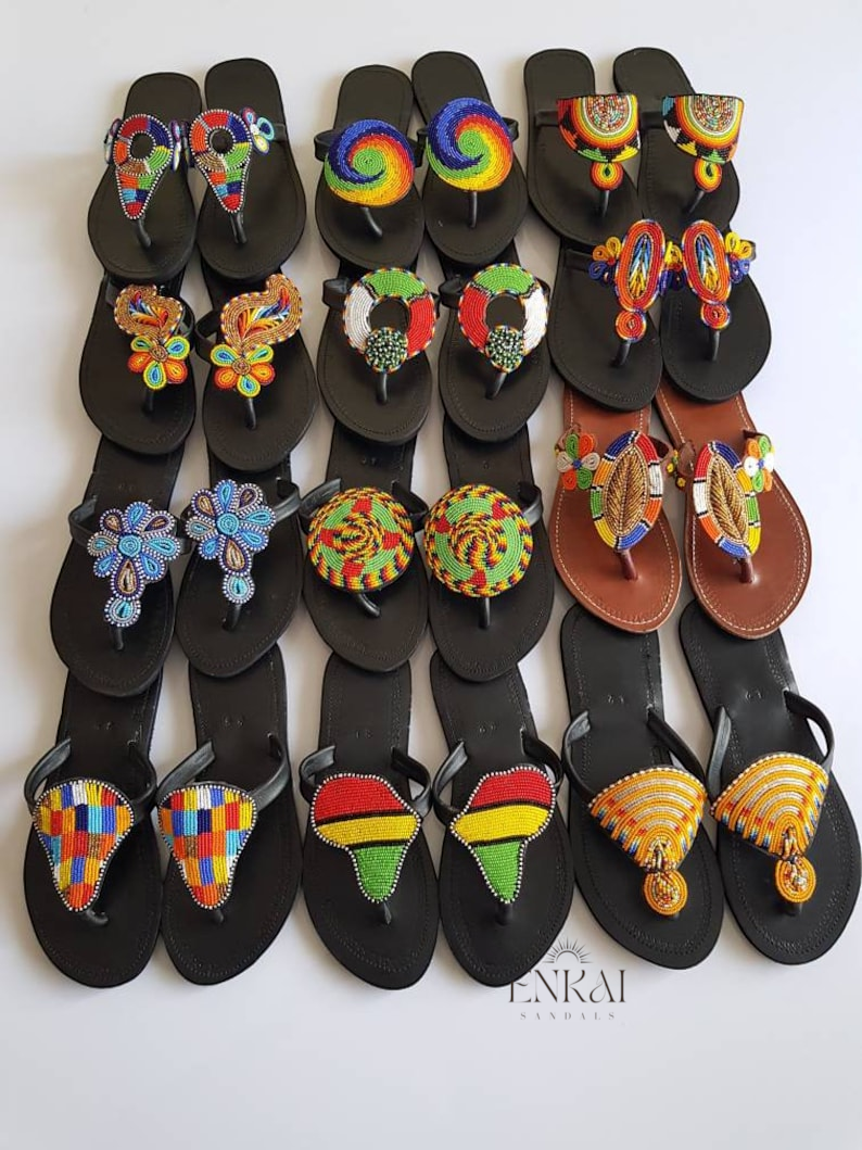 12 Pairs Maasai Beaded Sandals – Wholesale