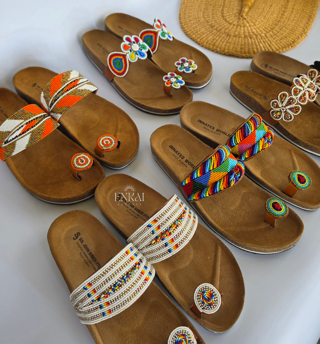 Wholesale Set of 5 Maasai Sandals - Cork Sandals