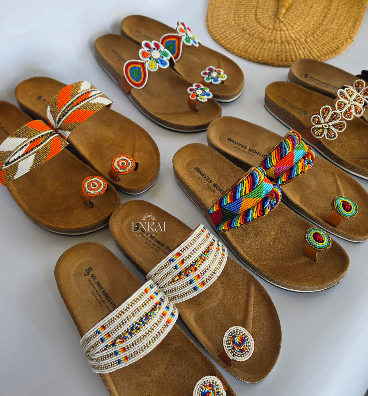 Wholesale Set of 5 Maasai Sandals - Cork Sandals