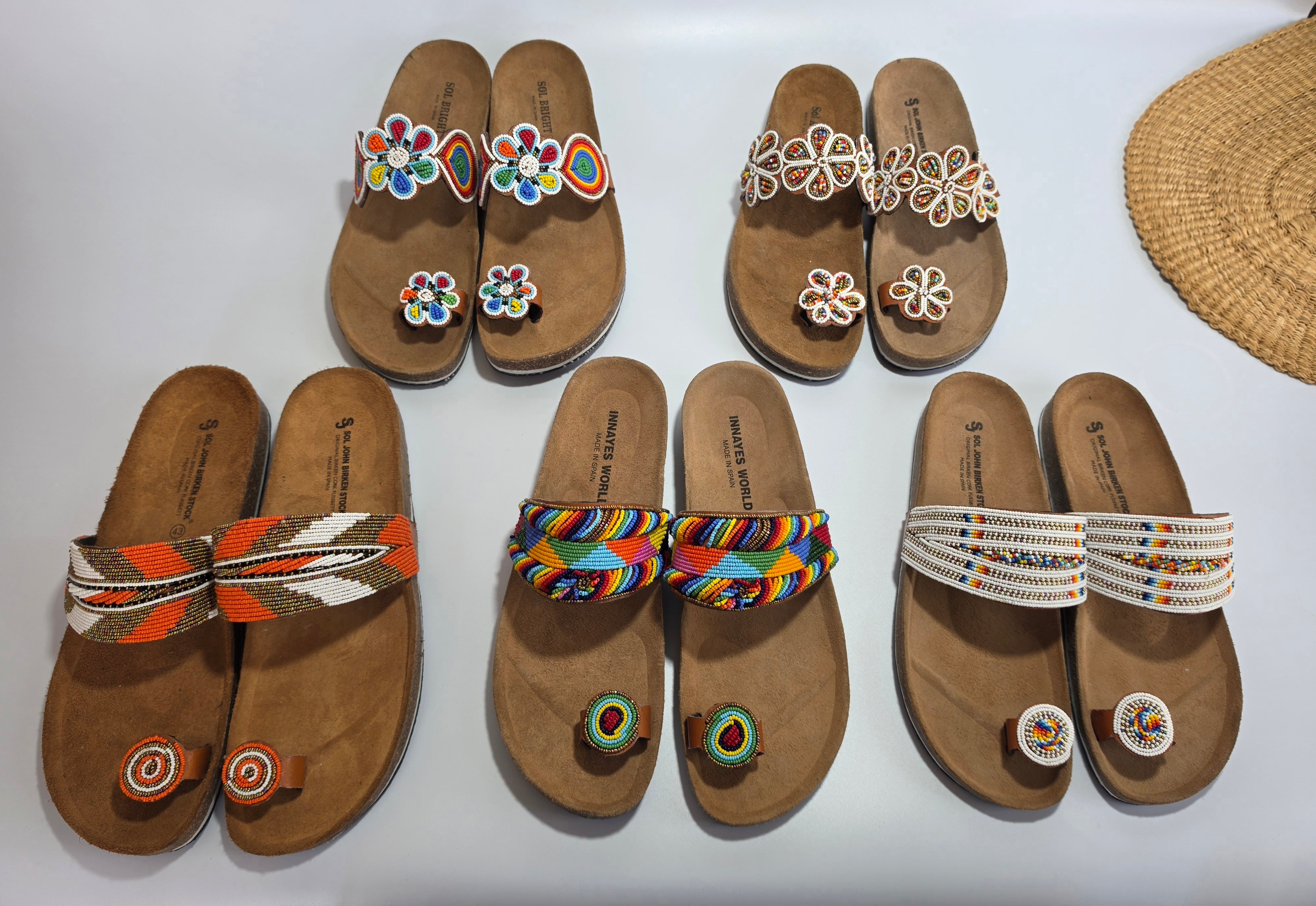 Wholesale Set of 5 Maasai Sandals - Cork Sandals