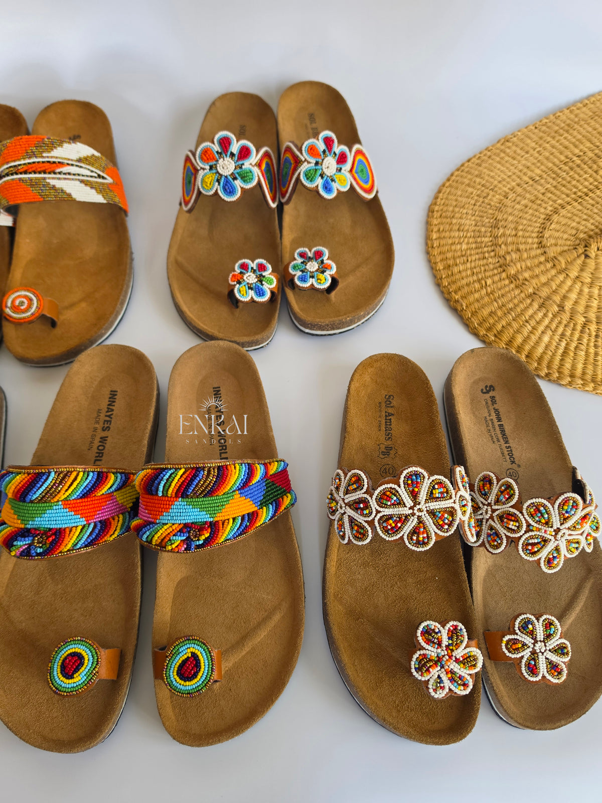 Wholesale Set of 5 Maasai Sandals - Cork Sandals