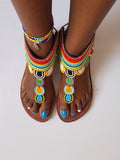 Maasai Gladiator Sandals - Leather Shoes for Women